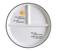 OnePine Healthy Eating Plate Ceramic, Balance Diet Plate, Portion Control Plates for Adults Weight Loss, Diameter: 23cm/9 inch