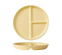 OnePine Porcelain Diet Dinner 3 Compartment Plate, 8 inch Ceramic Round Portion Control Plates, Divided Dinner Plates for Snack, Dessert, Steak and Salad