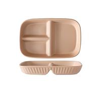 OnePine Porcelain Diet Dinner 3 Compartment Plate, Portion Control Plates, Divided Dinner Plates for Adults