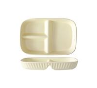 OnePine Porcelain Diet Dinner 3 Compartment Plate, Portion Control Plates, Divided Dinner Plates for Adults