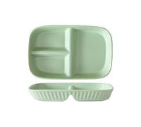 OnePine Porcelain Diet Dinner 3 Compartment Plate, Portion Control Plates, Divided Dinner Plates for Adults