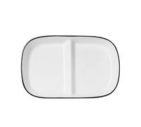 OnePine Porcelain Healthy Eating Plate, Diet Dinner Plate with 2 Compartment, Portion Control Plates for Adults Weight Loss