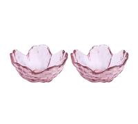 OnePine Set of 2 Pink Cherry Blossom Bowl, 54ml Glass Mini Dessert Bowls Sauce Dishes, Height 4cm Glass Bowls for Dessert, Ice Cream, Sorbet, Fruit, Pudding, Sushi Soy Sauce, etc