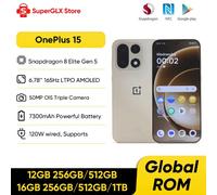 OnePlus 15 Unlocked Smartphone Snapdragon 8 Elite Gen 5 6.78'' 165Hz High Refresh Rate Screen Rear 50MP Triple Camera 7300mAh Gold