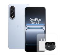 OnePlus Nord 5 Smartphone 12GB RAM 512GB Storage, 6.83" 144Hz AMOLED, Snapdragon 8s Gen 3, 50MP Dual Camera, 5200mAh Battery, with 80W Charger and Nord Buds 3 Pro, Blue