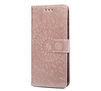 OnePlus Nord CE4 Case, Shockproof PU Leather Wallet Phone Case Embossed Sunflower with Stand Card Slot Holder Notebook Slim TPU Bumper Flip Folio Protective Cover for OnePlus Nord CE4 Rose gold
