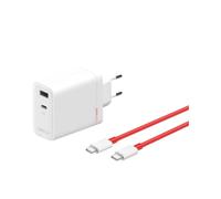 OnePlus SUPERVOOC Charger Ports USB-A and USB-C + USB-C cable 120 W White