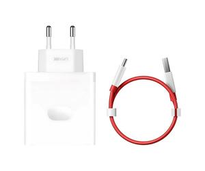 OnePlus SUPERVOOC USB-A charger + USB-A / USB-C cable 100W White