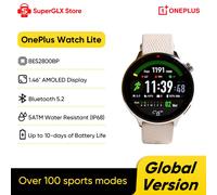 OnePlus Watch Lite Global Version Smart Watch 1.46'' AMOLED Display Up to 10 days of Battery Life IP68 BT 5.2 100+ Sport Modes Global Version Black