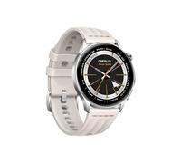 OnePlus Watch Lite Smartwatch, Steel Case, Dual GPS, 10-Day Battery, Silver | Stainless steel case, 1.46" AMOLED, 2.5D curved glass, 3000nits, ultra-light 35g, 4GB storage, 5ATM, NFC, fitness tracking