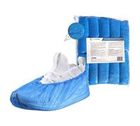 OneProtek 100 Disposable Waterproof Overshoes - Waterproof, Non-Slip and Tear-Resistant - Polyethylene (CPE) Shoe Covers - Blue, One Size