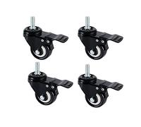 Onerbuy 4 Pack Caster Wheels Heavy Duty Swivel Casters with Brakes, Dual Locking wheels Replacement for Industrial Trailer, Home Furniture, Office Table Cabinet(1.5 Inch M8 Stem)