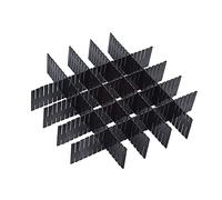 Onerbuy 8pcs Adjustable Grid Drawer Dividers DIY Plastic Closet Separator Tidy Organizer Container for Underwear Socks Belt Office Supplies (Black