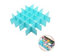 Onerbuy 8pcs Adjustable Grid Drawer Dividers DIY Plastic Closet Separator Tidy Organizer Container for Underwear Socks Belt Office Supplies (Blue)