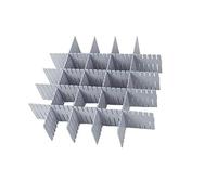 Onerbuy 8pcs Adjustable Grid Drawer Dividers DIY Plastic Closet Separator Tidy Organizer Container for Underwear Socks Belt Office Supplies (Grey)