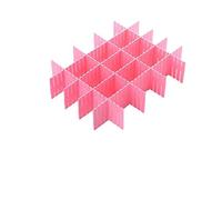 Onerbuy 8pcs Adjustable Grid Drawer Dividers DIY Plastic Closet Separator Tidy Organizer Container for Underwear Socks Belt Office Supplies (Pink)