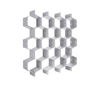 Onerbuy 8pcs DIY Honeycomb Closet Organizer Drawer Dividers Plastic Partition Cabinet Clapboard Storage Boxes for Underwear Socks Bras Ties Belts Scarves and Makeup(Grey)