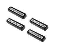 Onerbuy Pack of 4, Battery Powered LED Tap Light DIY Stick-on Anywhere 5-LED Tap Light Push Night Lamp for Closets, Cabinets, Cupboard, Hallway, Stairs (Black)