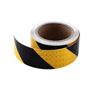 Onerbuy Waterproof Reflective Safety Hazard Caution Tape Yellow Black Striped Floor Marking Tape Self-adhesive Warning Sticker, 2 Inch x 30 Feet