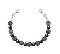 Oneress Beaded Medical Alert Bracelet | Cat's Eye Stone & Hematite Beads | Interchangeable Replacement | ID Tag Not Included YA5055 (Grey)