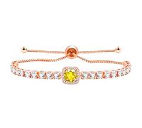 Oneress Bridal Bracelet Yellow Cubic Zirconia Tennis Bracelet Exquisite Wedding Engagement Ceremony YA4536 (Yellow)