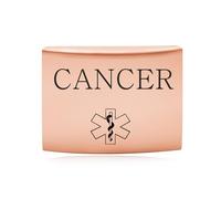 Oneress Cancer Medical ID Watch Band Label Stainless Steel Smartwatch Medical Alert, Personalized Sports Medical Safety ID for Family, Durable & Waterproof YA4313 Rose Gold-Cancer