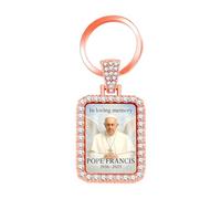 Oneress Catholic Keychain, Pope Francis Pendant for Women, Religious Pendant, Christian Faith Accessory YA5951 RoseGold
