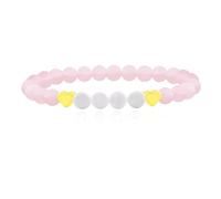 Oneress Customizable Pink Quartz DIY Bracelet | 6mm Bead Handmade Heart Link Elastic Quartz jewelry | Unique Gift for Women | Personalized Anniversary Bracelet YA5152-DIY Quartz