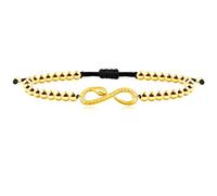 Oneress Elegant Gold Eternal Snake Shape Bracelet, Gold Plated Stainless Steel Stretch Beaded Bracelet, Ideal Jewelry Gifts of Endless Love for Your Lover YA4908