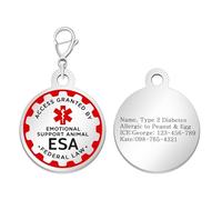 Oneress ESA Tag White DIY - Customizable Emotional Support Animal ID Tag, Stainless Steel Engraved ESA Harness Plate with QR Option, Compliant Pet Tag for Cats & Dogs YA6312-White-DIY