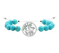Oneress Exquisite Hollow Platinum Plated Elephant Bracelet Elephant Charm Mom Love Animal Charms Bracelet for Grandmother Mom YA4734 (Blue Turquoise)