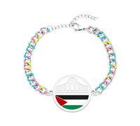 Oneress Free Palestine Bracelet - Stainless Steel Cultural Symbol Jewelry, Fashion Protest & Pride Month Bracelet YA6021-BaiFang