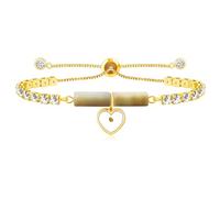 Oneress Gold Plated Cubic Zirconia Trendy Tennis Bracelet Rectangular Birthstone Bracelets Perfect for Church Etiquette and Party Wear for Teens, Ladies, Wife, Mother, Sister YA4909 (Amazon Stone)