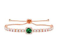 Oneress Green CZ Tennis Bracelet Dance Costumes and Accessories Jewelry for Women YA4536 (Green)