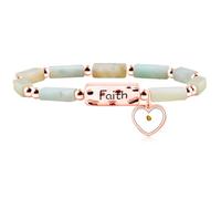 Oneress Heart Mustard Seed Faith Bracelet Natural Stone Rectangle Beaded Elastic Bracelets Inspirational Christian Faith Jewelry Gifts for Women, M, Stone, no gemstone