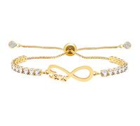 Oneress Infinity Love JESUS Bracelet Cubic Zirconia Tennis Bracelet Jesus Prayer Jewelry Religious Jewelry Christian Gift for Women Y4342 (Gold)