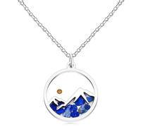 Oneress Lazurite Faith Pendant for Women - Mustard Seed Necklace in Stainless Steel - Perfect for Parties, Special Occasions, and Christian Celebrations - YA5071