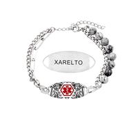 Oneress Natural Picture Stone Xarelto Bracelet, Safety Emergency Bracelet, Reiki Intuition Enhancer Hypoallergenic Health Jewelry YA5493 Natural Picture Stone XARELTO