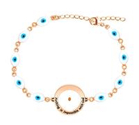 Oneress Nothing Is Impossible With God Bracelet with Rose Gold Stainless Steel and Adjustable Blue Enamel Link Chain, Inspirational Mustard Seed Jewelry Christian Faith Gift YA4763
