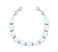 Oneress Opal Bracelet Women's 6.5mm Hematite Stone Bracelets, Double Lobster Claw Design Replacement medical bracelet for Lady, Tag Not Included YA5058