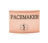 Oneress PACEMAKER Medical ID Watch Band Label Blood Thinner Wristband Tag, ICU Patient Emergency Alert Waterproof Personalized ID YA4313 Rose Gold-PACEMAKER