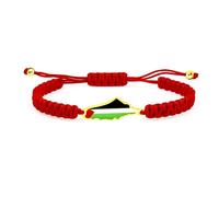Oneress Palestine Flag Faith Bracelet, Chic Adjustable Rope Jewelry, Ramadan or Christian Gift for Friends YA5882 Red-Gold