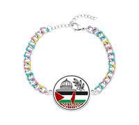 Oneress Palestine Map Bracelet - Stainless Steel Solidarity & Friendship Awareness Jewelry, Handmade Olive Branch & Quran Verse Bracelets YA6021-BaiShu