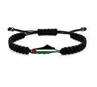 Oneress Palestine Solidarity Bracelet, Handcrafted Waterproof Rope Jewelry, Faith Gift for Men, Matching Resistance Jewelry YA5882 Black-Black