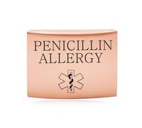 Oneress PENICILLIN Allergy Medical ID Watch Band Label Anticoagulant Safety Tag, Engraved Stainless Steel Medical Alert Bracelet for Sports & Travel YA4313 Rose Gold-PENICILLIN