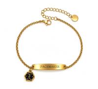 Oneress Personalization Code Medical Alert Bracelet, Custom Engraved Stainless Steel ID Tag for Seniors Women, Emergency Medical Info Jewelry for Travel Daily Use YA7012, Autism Awareness Tag