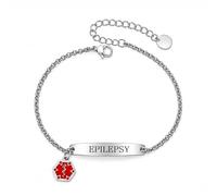 Oneress Personalization Code Medical Alert Bracelet, Custom Engraved Stainless Steel ID Tag for Seniors Women, Emergency Medical Info Jewelry for Travel Daily Use YA7012, School Emergency Bracelet