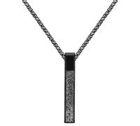 Oneress Prophet Muhammad Necklace for Men - Islamic Prayer Necklace with Quran Verse Square Pillar Pendant Stainless Steel Praying Jewelry