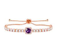 Oneress Purple Cubic Zirconia Tennis Bracelet Exquisite Dance Costumes and Accessories Wedding Bracelet YA4536 (Purple)