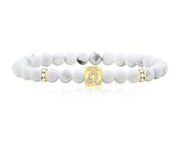 Oneress Star Sign Bracelet 6mm Natural White Turquoise Could Help to Release Stress for Women SJYA4647 (Leo)